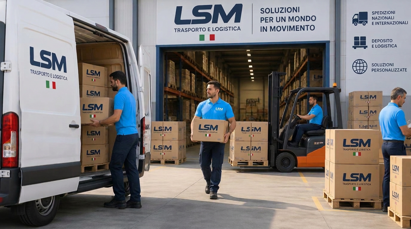 Magazzino LSM con furgone in carico